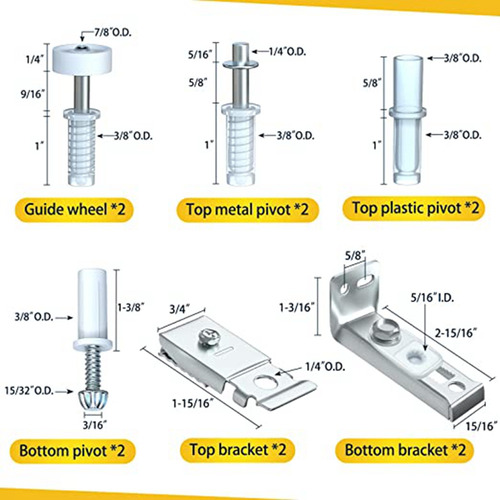 .k Kit De Herrajes Para Puertas Plegables, Paquete De 2