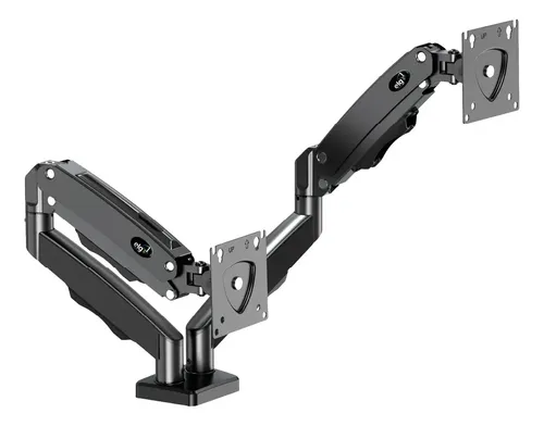 Suporte Ergonômico Articulado De Mesa, 2 Monitores 17 A 35 , Pistão A Gás, Suporta Até 9kg Por Tela, Preto, F160n, ELG