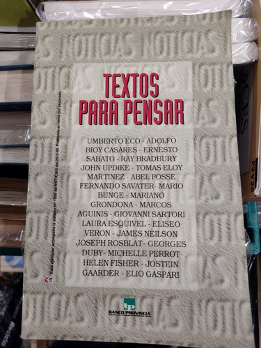 Varios Autores, Banco Provincia  Textos Para Pensar J