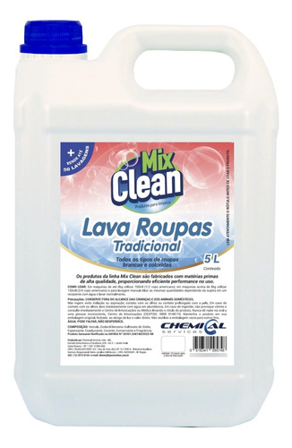 Sabão Lava Roupas 5 L Concentrado Roupas Brancas E Coloridas