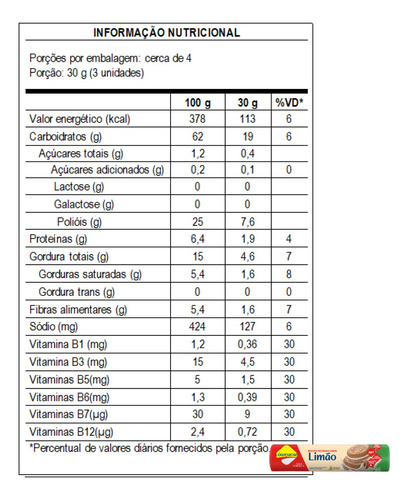Biscoito Recheado De Limão Lowçucar Diet 120g Kit Com 16
