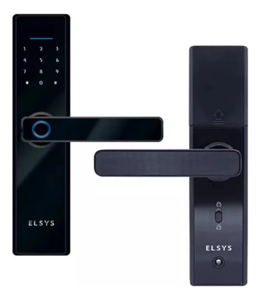 Fechadura Digital De Embutir Com Biometria e Senha Esf-de2000b Preta Elsys