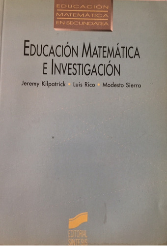 Libro Educacion Matematica  E Investigacion 
