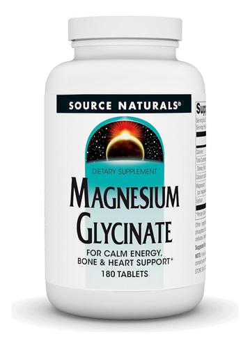 Source Naturals Magnesium Glycinate 180tabls Apoyo Oseo