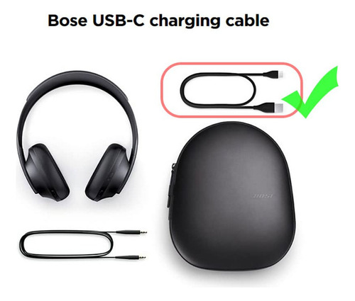 * Cable Cargador Usb C Para Auriculares Bose Noise 700, .