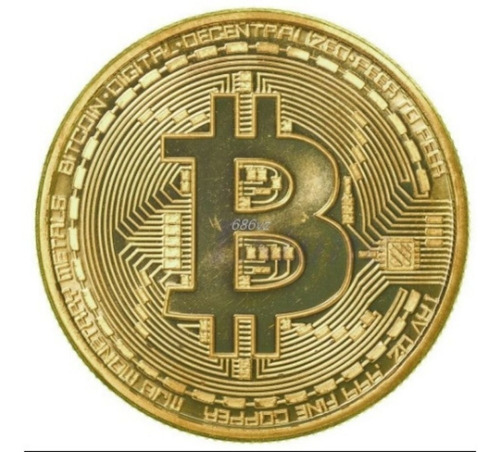 Moneda Bitcoin Onza Coleccion Chapa Oro Criptomoneda Capsula