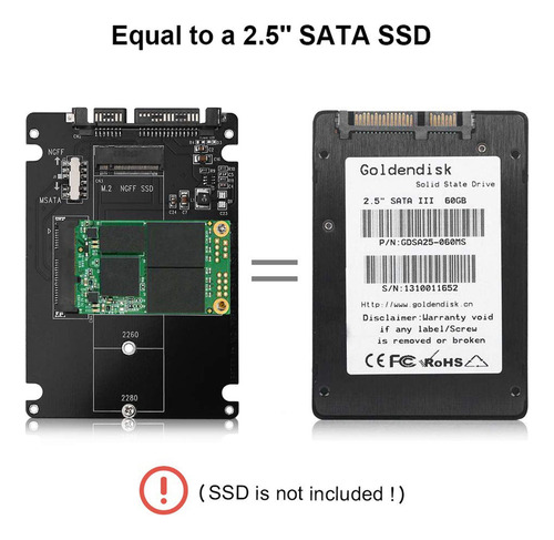 H 2 Adaptadores M.2 Ngff O Msata A 3.0 De Disco Duro Usb