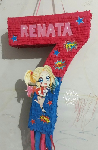 Piñata Harley Quinn Numeros- Todas Las Tematicas!