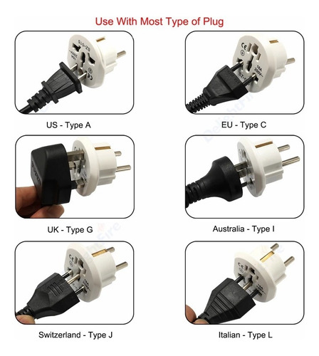 Adaptador Universal Schuko Corriente Viaje Hogar Clicshop