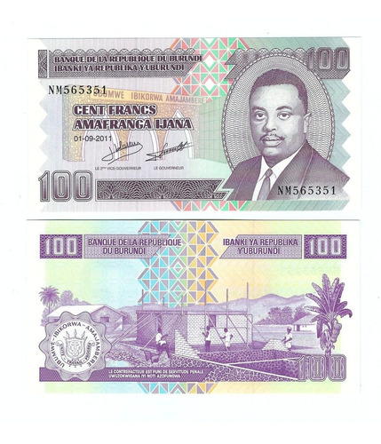 Burundi - Billete 100 Francos 2011 - Unc