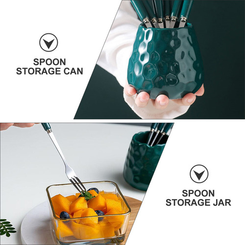 Soporte Para Cubiertos De Cocina, Tarro Para Cuchara Y Tened