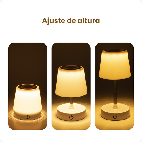 Luminária Abajur De Mesa Led Touch Quarto Estudo Leitura Lâmpada Moderna Recarregável Shopthis