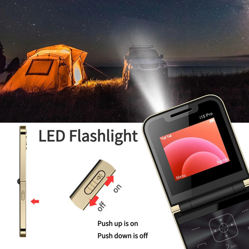 - Mini Teléfono Plegable 2g Basic Phone, Teléfono Plegable