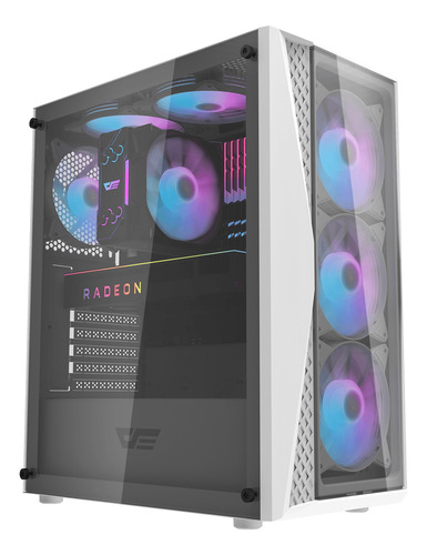 Gabinete Gamer Darkflash Dk352 Plus Atx 4 Fans Rgb Incluidos Blanco