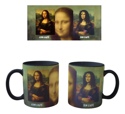 Mug Magico Vaso Obras De Arte  La Mona Lisa Comico Unico
