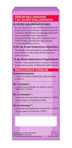 Imagen 4 de 10 de Sérum Serum Ácido Hialurónico L'Oréal Paris Revitalift día/noche para todo tipo de piel de 30mL