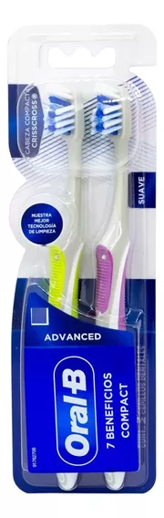 Cepillo Dientes Oral-b Advanced 7 Beneficios Suave Pack X2