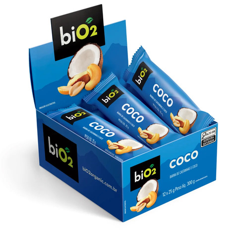 Bio2 Barra Castanhas Coco 7nuts S/ Glúten S/ Lactose Dp 12un