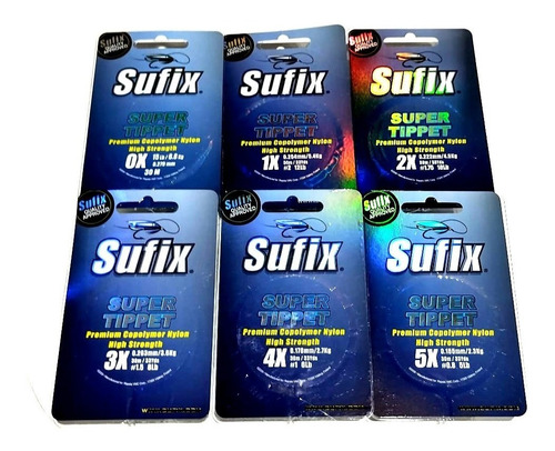 Nylon Super Tippet Sufix 0x 1x 2x 3x 4x 5x. Pesca Con Mosca.