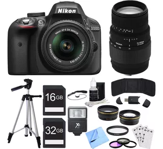 Cámara Dslr Nikon D3300 De 24.2 Mp Hd 1080p Incluye Lente