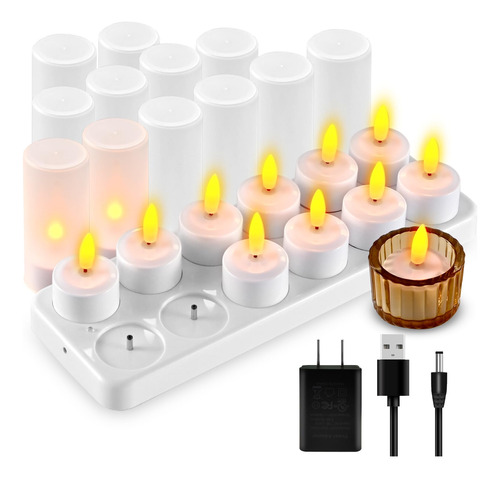 Xyseamf 12 Velas Recargables Led Parpadeantes Sin Llama, Fun