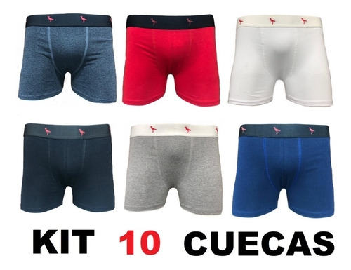 Imagem 1 de 10 de Kit 10 Cuecas Boxe De Agodão