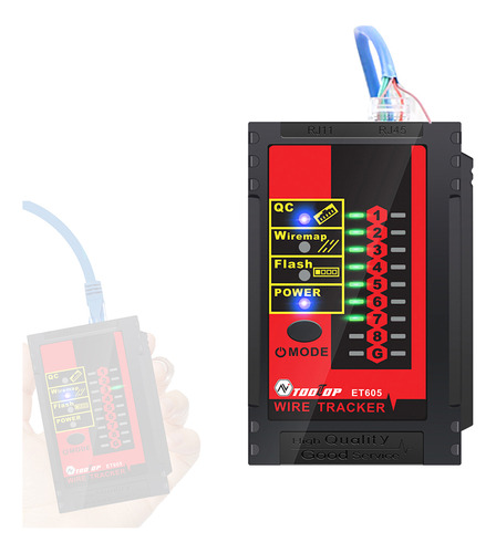 Cable Tester Et605 Con Batería Apagada, Resistencia Baja