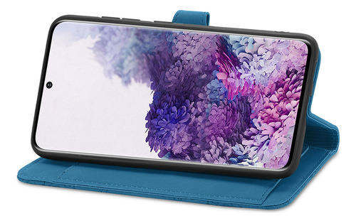 B Funda De Piel Con Estampado De Flores En Relieve Para