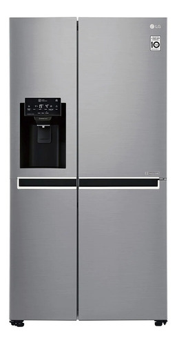 Heladera con freezer inverter LG GS65SPP1 color platinum silver con capacidad de 601L