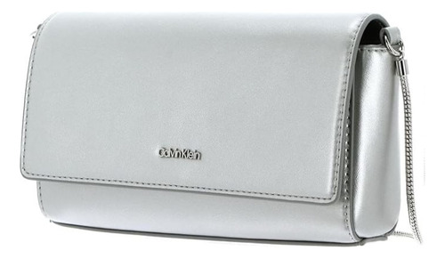 Bolsa Feminina Pequena Pu Prata Calvin Klein Cor Light grey
