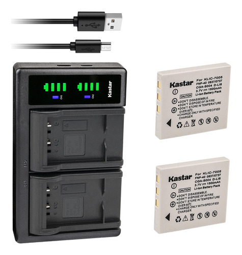 2 Bateria Cargador Usb Ltd2 Repuesto Para Fujifilm Np-40 V10