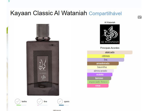 Perfume Kayaan Classic Al Wataniah Edp Unisex 100ml