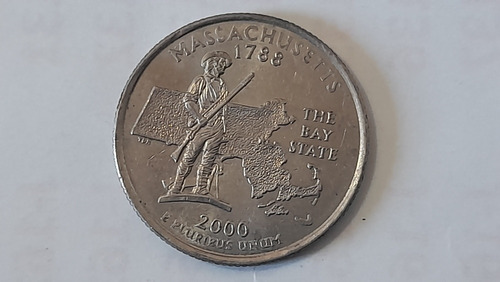 Moneda Estados Unidos 25 Cents 2000 Massachusetts(x287.