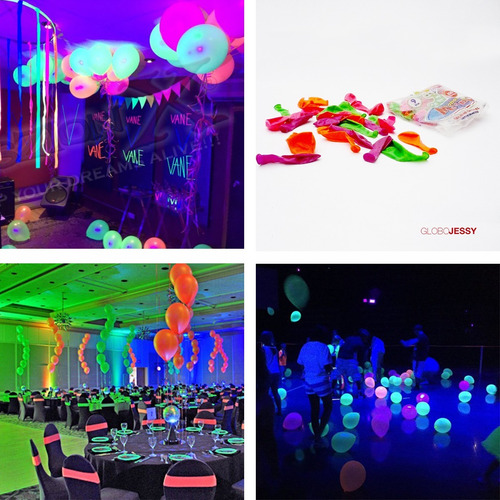 Globos Latex Neon Colores Surtidos De 9 Pulgadas