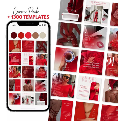 1300 Templates Sofisticados Pack Canva Design Feed Instagram