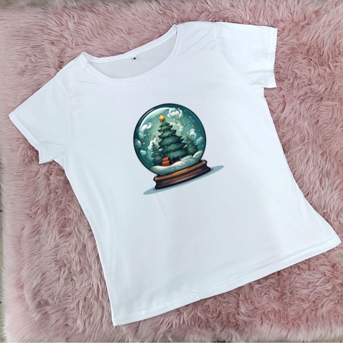 Blusa Playera Esfera De Nieve Cristal Navidad Mujer Extra