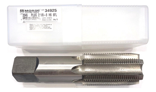 Morse 2-1/8 -8 Hss Hand Tap 6 Flute H6 Plug Tap Usa Made Ssf