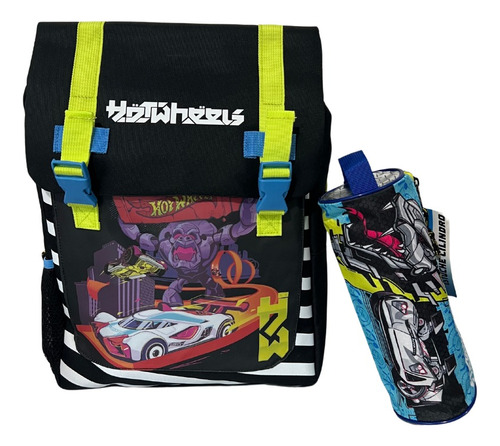 Mochila Escolar Hot Wheels + Rstuche