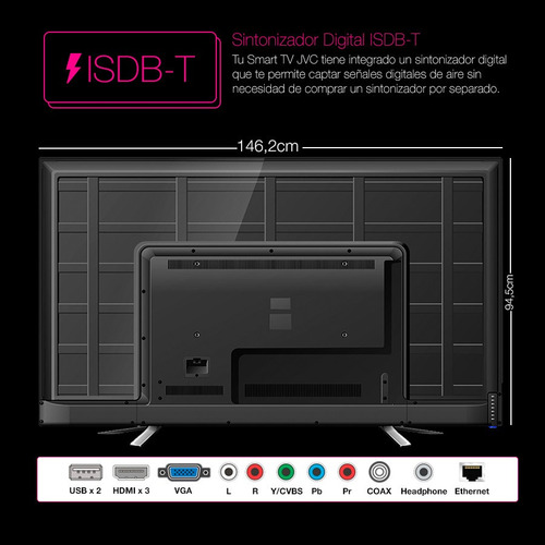 Smart Tv 65' 4k Ultra Hd Jvc Quad Core Gtía 3 Años Loi