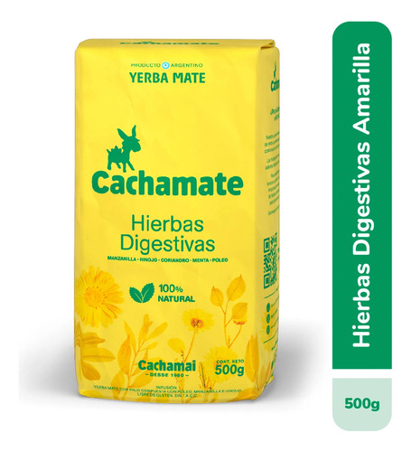 Yerba Cachamate Amarilla Con Hierbas 500g Rinde Mas Mates!