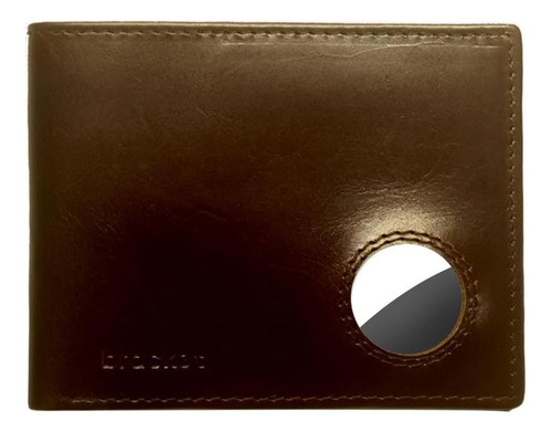 Cartera Airtag, Cuero Genuino Para Hombre) Cartera Plegable