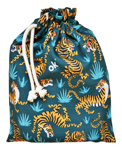 Imagen 3 de 7 de Lona Playera Lona Picnic Con Bolsa 140x140 Tiger Tigre Selva