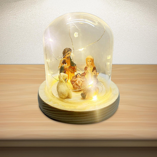 Belén Con Luces Led Nacimiento De Jesús Pesebre Miniaturas