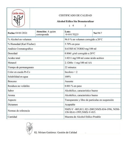 Imagen 3 de 12 de Alcohol 20 Litros, Etílico 96° Puro De Caña Potable
