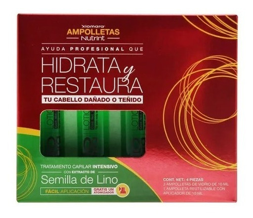 Xiomara Nutrint Ampolletas Cabello Hidrata Y Restaura 4pzs