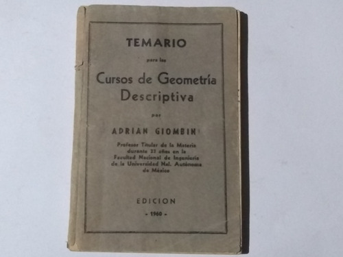 Libro Temario Cursos De Geometría Descriptiva Adrian Giombin