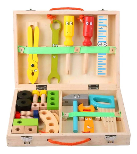 Caja De Reparación De Madera Kit De Herramientas De