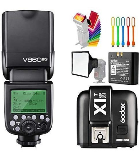 Flash Godox V860ii-s High-speed 2.4g Ttl+accesorios -negro