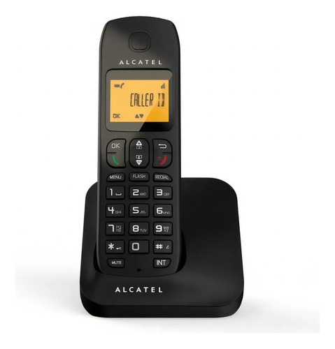 Teléfono Inalámbrico Alcatel E-130 Identificador De Llamadas Color Negro