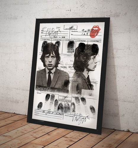 Cuadro Mick Jagger Wanted Lamina Cuadro Rolling Stones 60x40